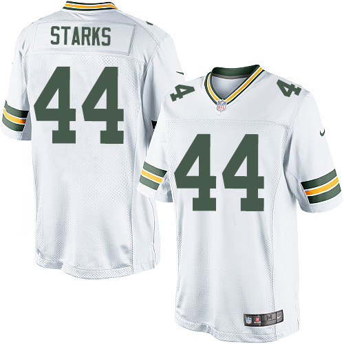 Men's Limited James Starks Nike Jersey White Road - #44 NFL Green Bay Packers